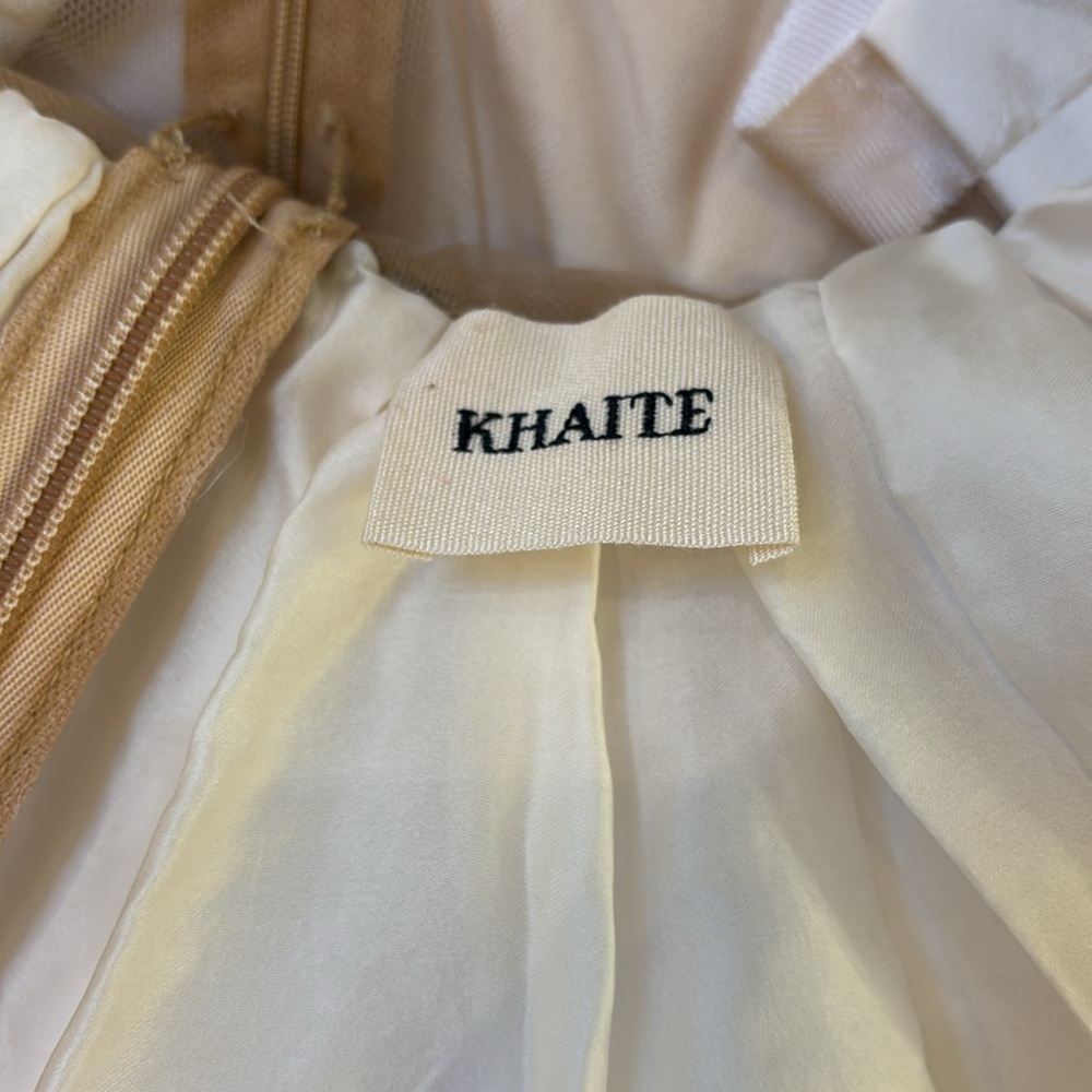 KHAITE Tracy Crystal Embellished Mini Ruched Cotton Dress In White - Picture 12 of 14